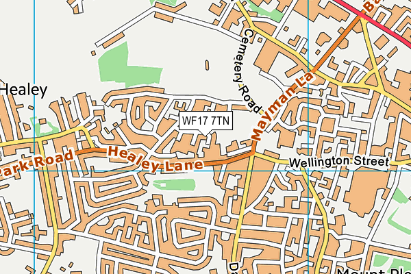 WF17 7TN map - OS VectorMap District (Ordnance Survey)