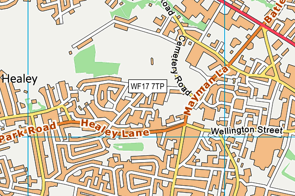 WF17 7TP map - OS VectorMap District (Ordnance Survey)
