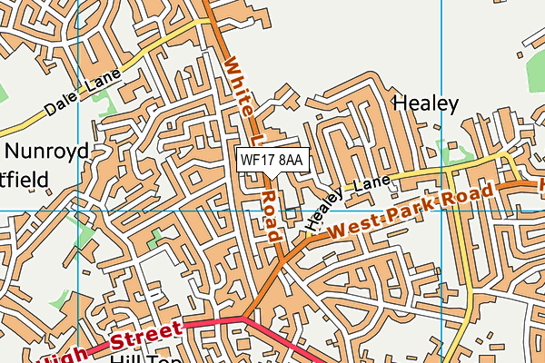 WF17 8AA map - OS VectorMap District (Ordnance Survey)