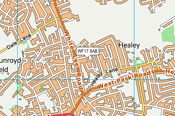 WF17 8AB map - OS VectorMap District (Ordnance Survey)