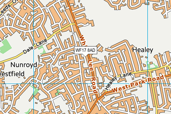WF17 8AD map - OS VectorMap District (Ordnance Survey)