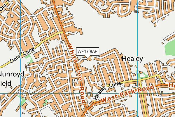 WF17 8AE map - OS VectorMap District (Ordnance Survey)
