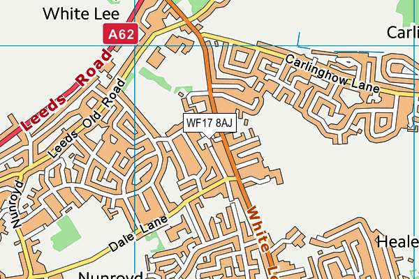 WF17 8AJ map - OS VectorMap District (Ordnance Survey)