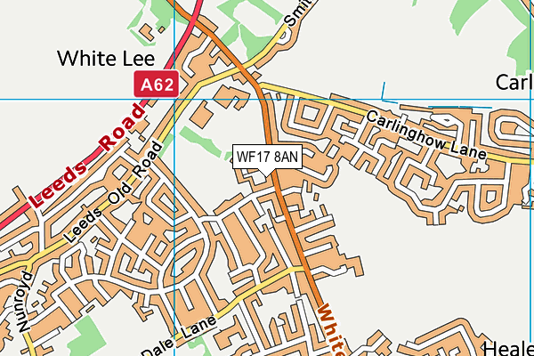 WF17 8AN map - OS VectorMap District (Ordnance Survey)