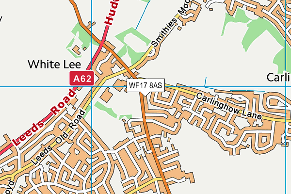 WF17 8AS map - OS VectorMap District (Ordnance Survey)