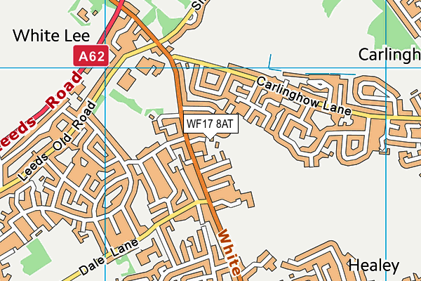 WF17 8AT map - OS VectorMap District (Ordnance Survey)