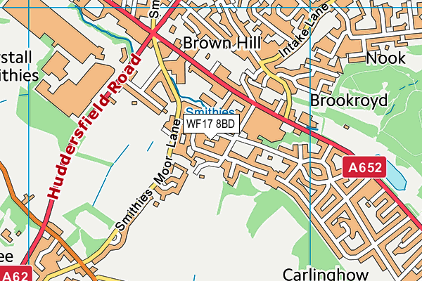 WF17 8BD map - OS VectorMap District (Ordnance Survey)