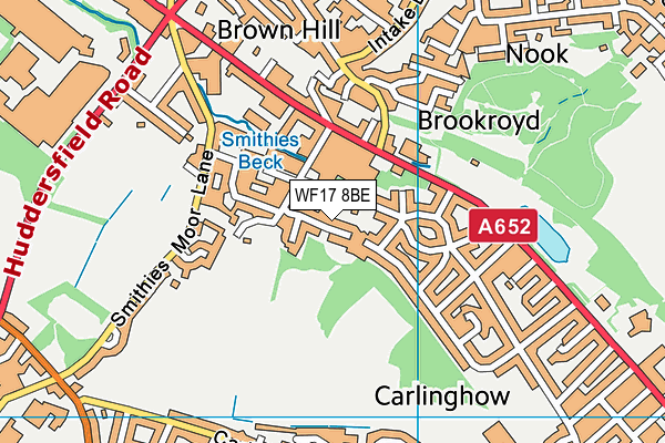 WF17 8BE map - OS VectorMap District (Ordnance Survey)