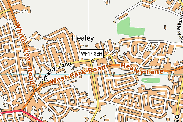 WF17 8BH map - OS VectorMap District (Ordnance Survey)