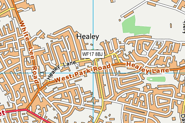 WF17 8BJ map - OS VectorMap District (Ordnance Survey)