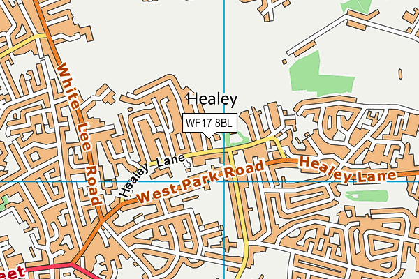 WF17 8BL map - OS VectorMap District (Ordnance Survey)