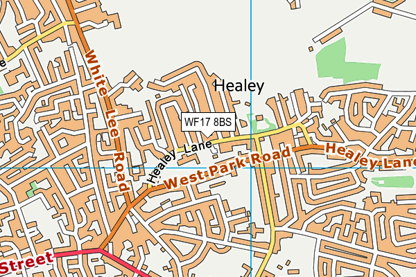 WF17 8BS map - OS VectorMap District (Ordnance Survey)