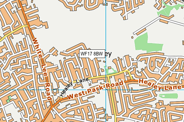 WF17 8BW map - OS VectorMap District (Ordnance Survey)