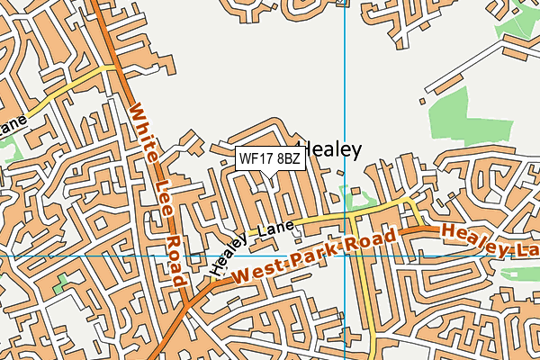 WF17 8BZ map - OS VectorMap District (Ordnance Survey)