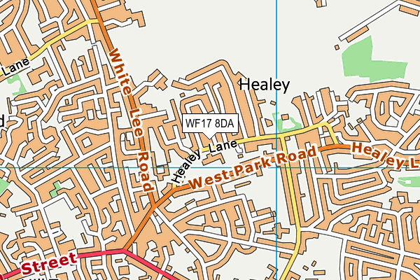 WF17 8DA map - OS VectorMap District (Ordnance Survey)