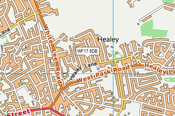 WF17 8DB map - OS VectorMap District (Ordnance Survey)