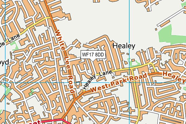 WF17 8DD map - OS VectorMap District (Ordnance Survey)