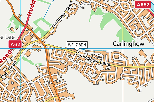 WF17 8DN map - OS VectorMap District (Ordnance Survey)