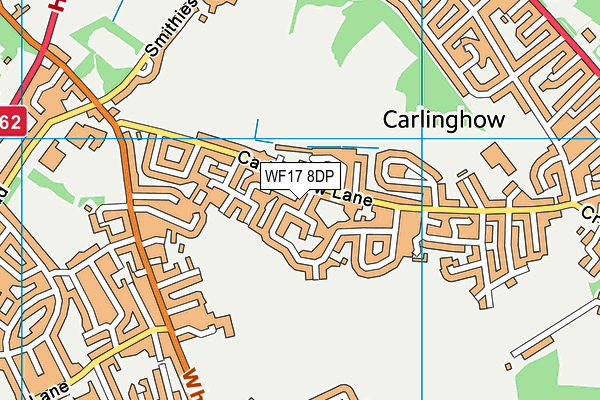 WF17 8DP map - OS VectorMap District (Ordnance Survey)