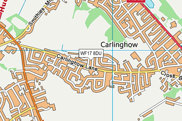 WF17 8DU map - OS VectorMap District (Ordnance Survey)