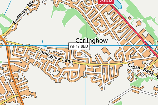 WF17 8ED map - OS VectorMap District (Ordnance Survey)