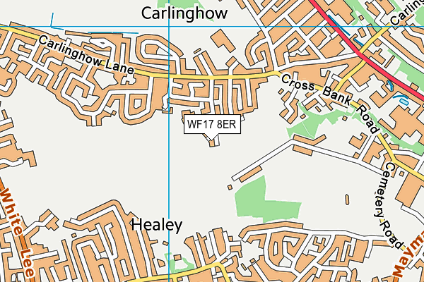 WF17 8ER map - OS VectorMap District (Ordnance Survey)