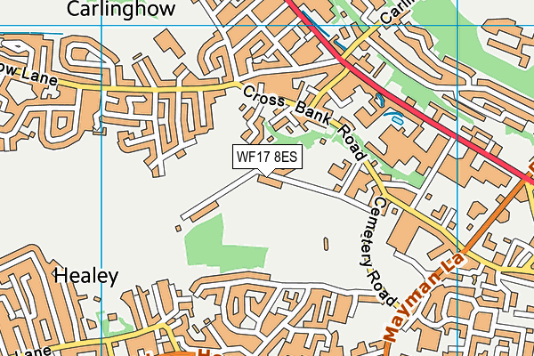 WF17 8ES map - OS VectorMap District (Ordnance Survey)
