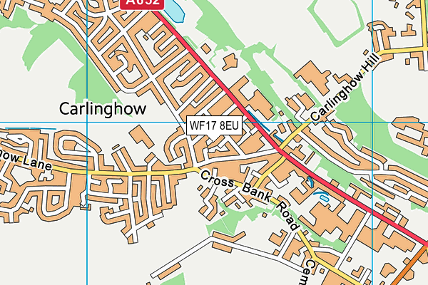 WF17 8EU map - OS VectorMap District (Ordnance Survey)