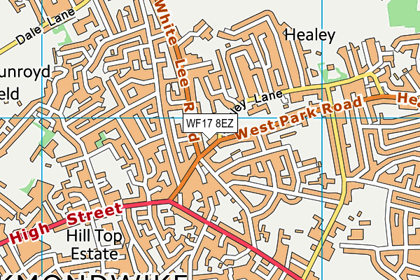 WF17 8EZ map - OS VectorMap District (Ordnance Survey)