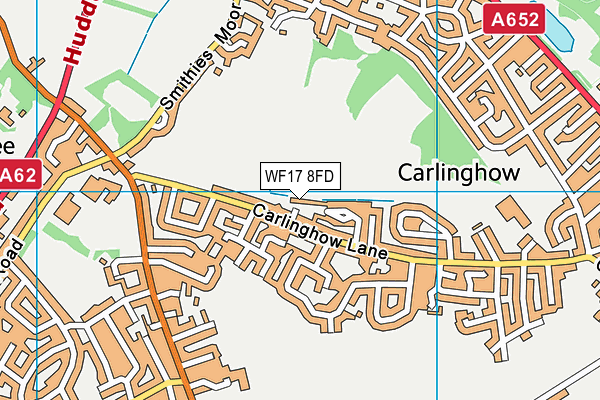 WF17 8FD map - OS VectorMap District (Ordnance Survey)