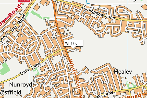 WF17 8FF map - OS VectorMap District (Ordnance Survey)