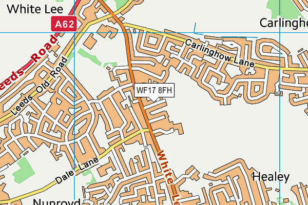 WF17 8FH map - OS VectorMap District (Ordnance Survey)