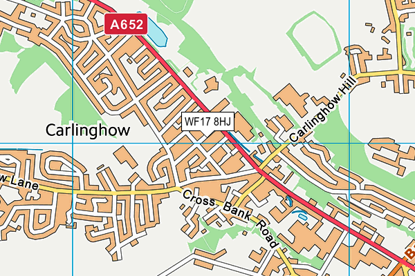 WF17 8HJ map - OS VectorMap District (Ordnance Survey)