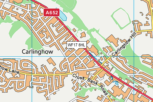 WF17 8HL map - OS VectorMap District (Ordnance Survey)