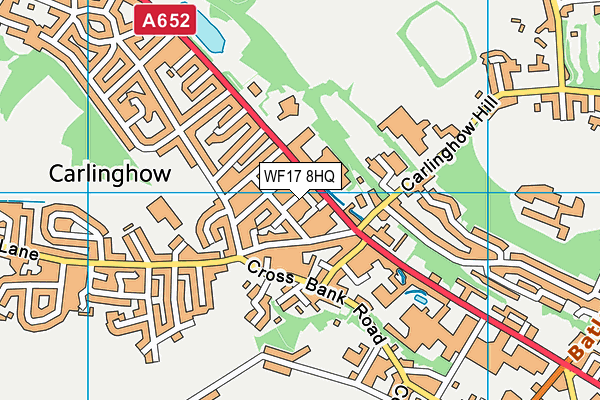 WF17 8HQ map - OS VectorMap District (Ordnance Survey)