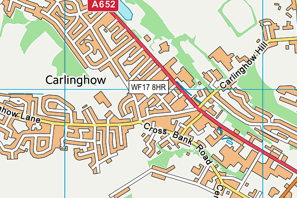 WF17 8HR map - OS VectorMap District (Ordnance Survey)