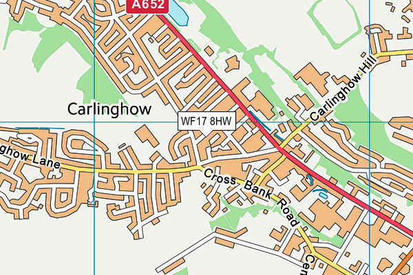 WF17 8HW map - OS VectorMap District (Ordnance Survey)