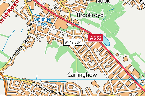 WF17 8JP map - OS VectorMap District (Ordnance Survey)