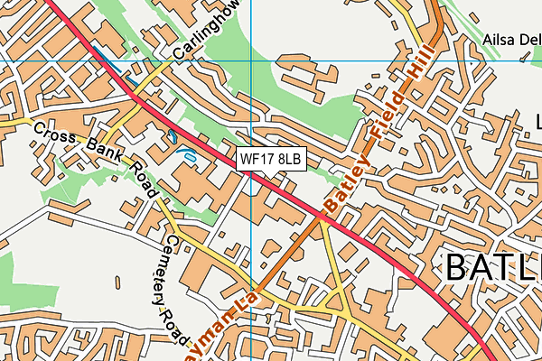 WF17 8LB map - OS VectorMap District (Ordnance Survey)