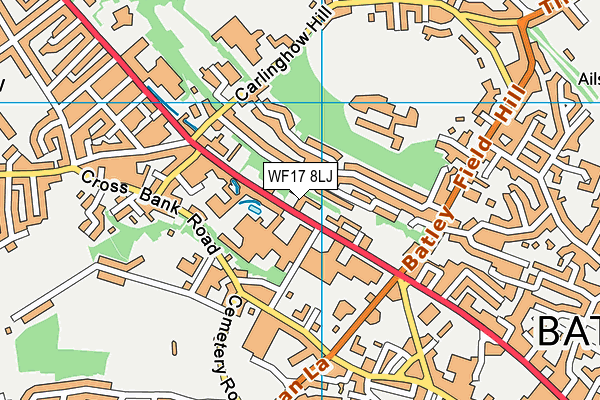 WF17 8LJ map - OS VectorMap District (Ordnance Survey)