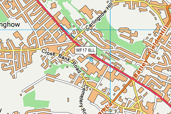 WF17 8LL map - OS VectorMap District (Ordnance Survey)