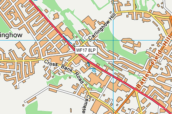 WF17 8LP map - OS VectorMap District (Ordnance Survey)