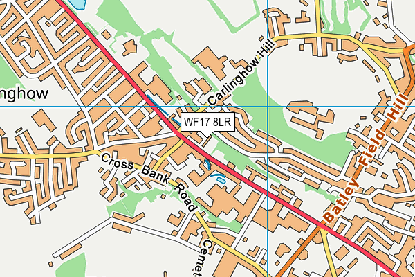 WF17 8LR map - OS VectorMap District (Ordnance Survey)