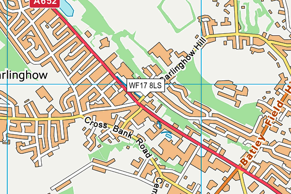 WF17 8LS map - OS VectorMap District (Ordnance Survey)