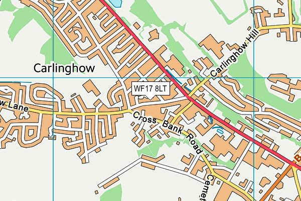 WF17 8LT map - OS VectorMap District (Ordnance Survey)