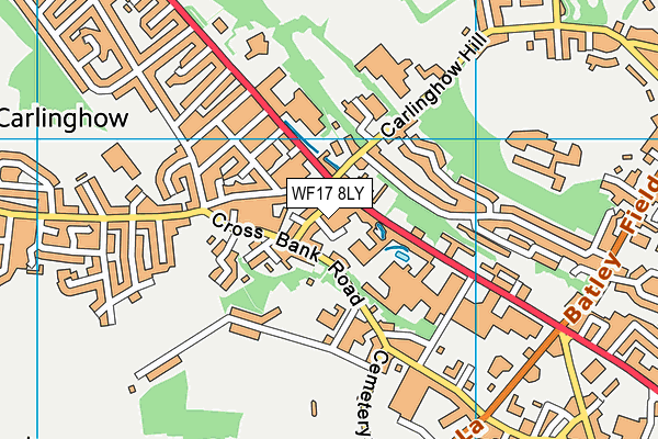 WF17 8LY map - OS VectorMap District (Ordnance Survey)