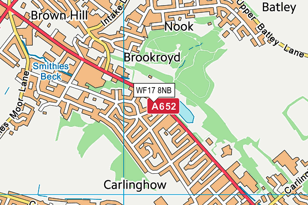 WF17 8NB map - OS VectorMap District (Ordnance Survey)