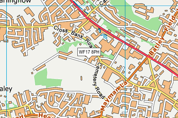 WF17 8PH map - OS VectorMap District (Ordnance Survey)
