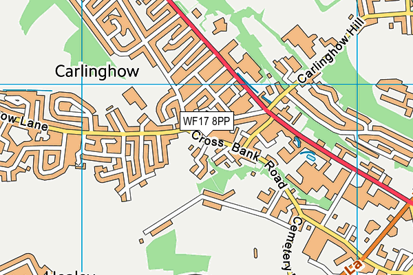 WF17 8PP map - OS VectorMap District (Ordnance Survey)