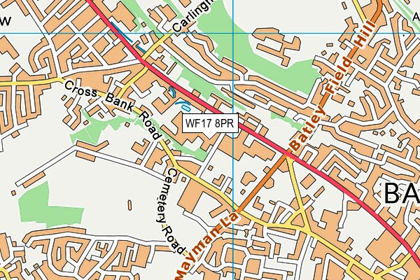 WF17 8PR map - OS VectorMap District (Ordnance Survey)